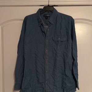 Casual Blue Button-Down Shirt for Men